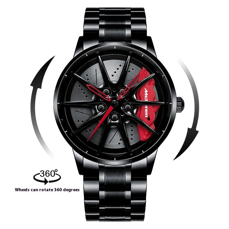 Svj Watch RAYS-G25 mens steel case watch with wheel stereo hollow sheet dial and mineral glass mirror