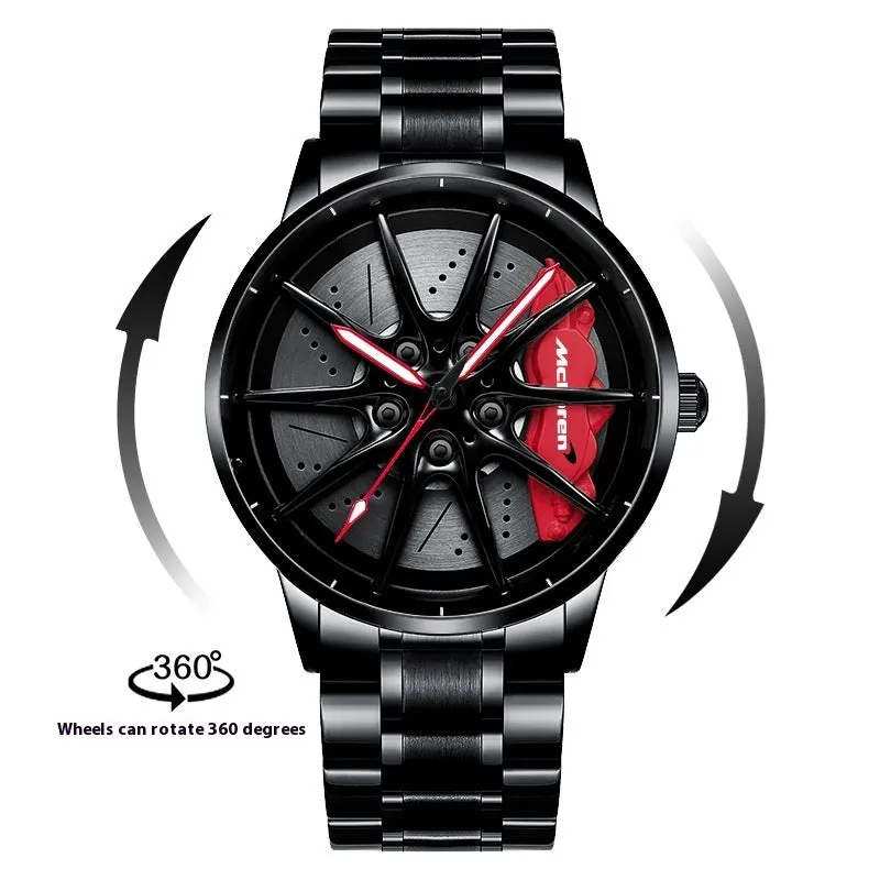 Svj Watch RAYS-G25 mens steel case watch with wheel stereo hollow sheet dial and mineral glass mirror
