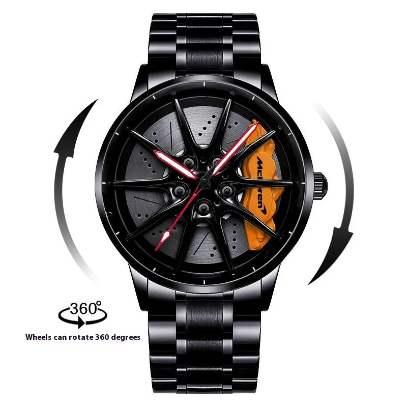 Svj Watch RAYS-G25 mens steel case watch with wheel stereo hollow sheet dial and mineral glass mirror