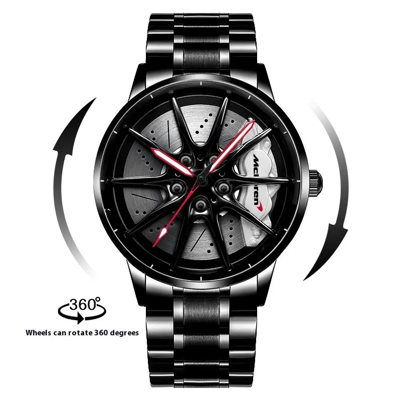 Svj Watch RAYS-G25 mens steel case watch with wheel stereo hollow sheet dial and mineral glass mirror