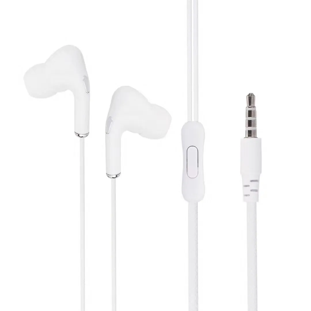 Macaron colour wired earphone with 3.5mm plug and microphone in six colours including black, blue, green, pink, yellow, white