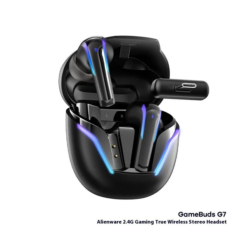GameBuds G7 StarCraft Black wireless earbuds with gradient breathing light and 2.4G receiver