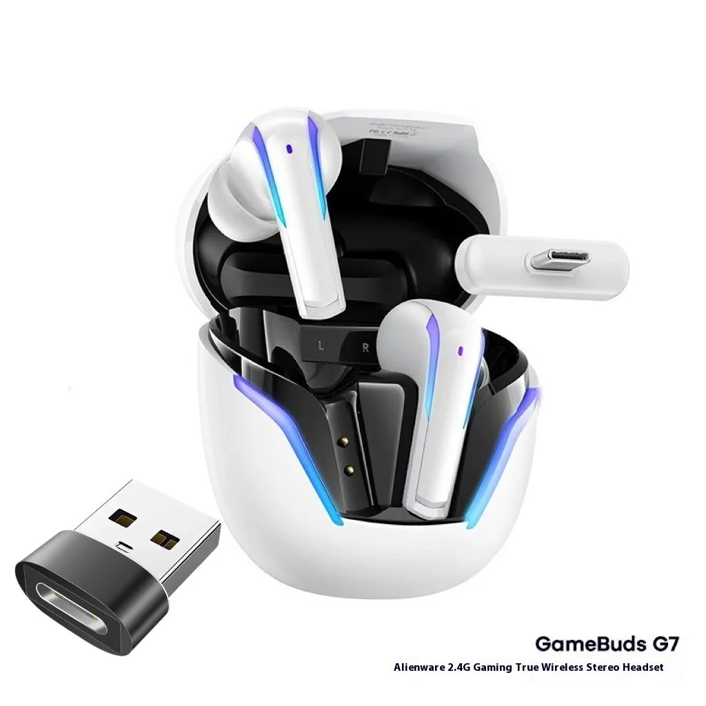 GameBuds G7 StarCraft Black wireless earbuds with gradient breathing light and 2.4G receiver