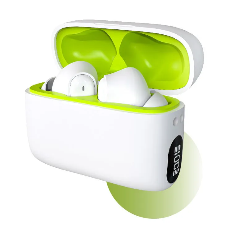 Bluetooth smart in-ear noise reduction headphones in black with charging case