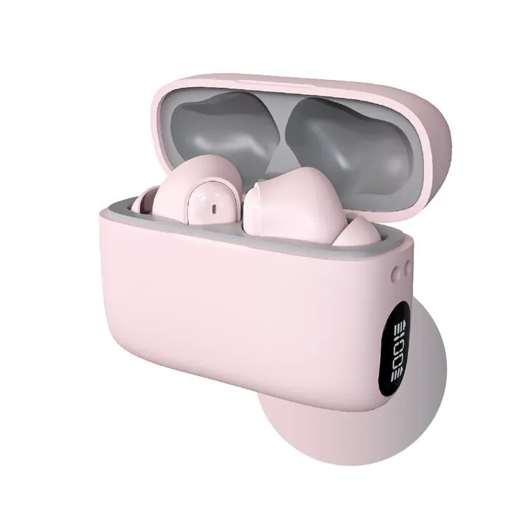 Bluetooth smart in-ear noise reduction headphones in black with charging case