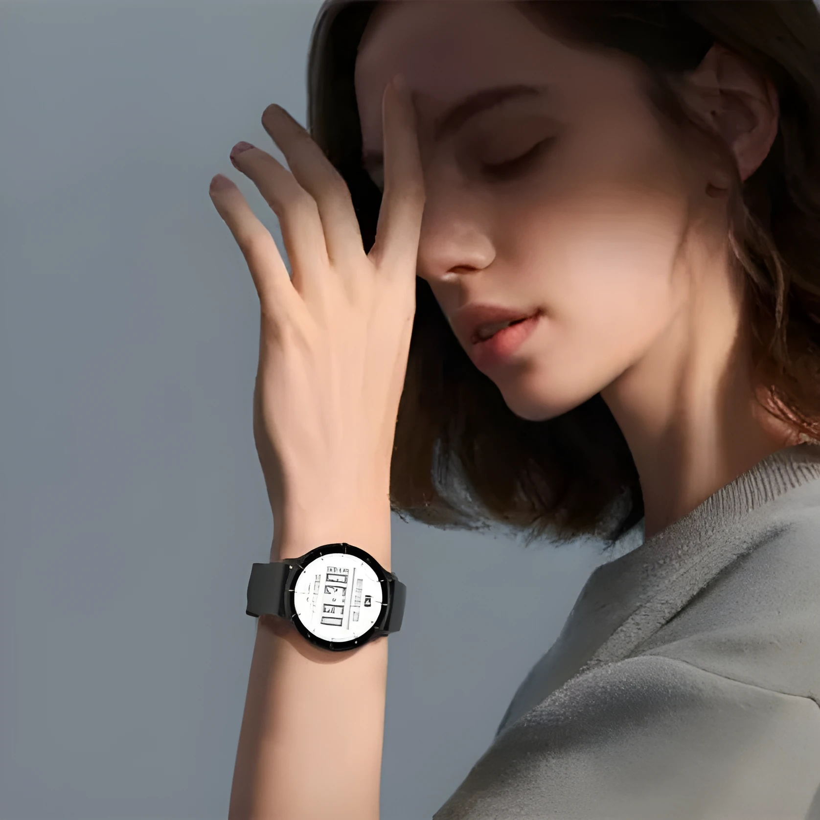 Call ZL02PRO Smart Watch in black with AMOLED screen showing heart rate data, wrist wearing pose