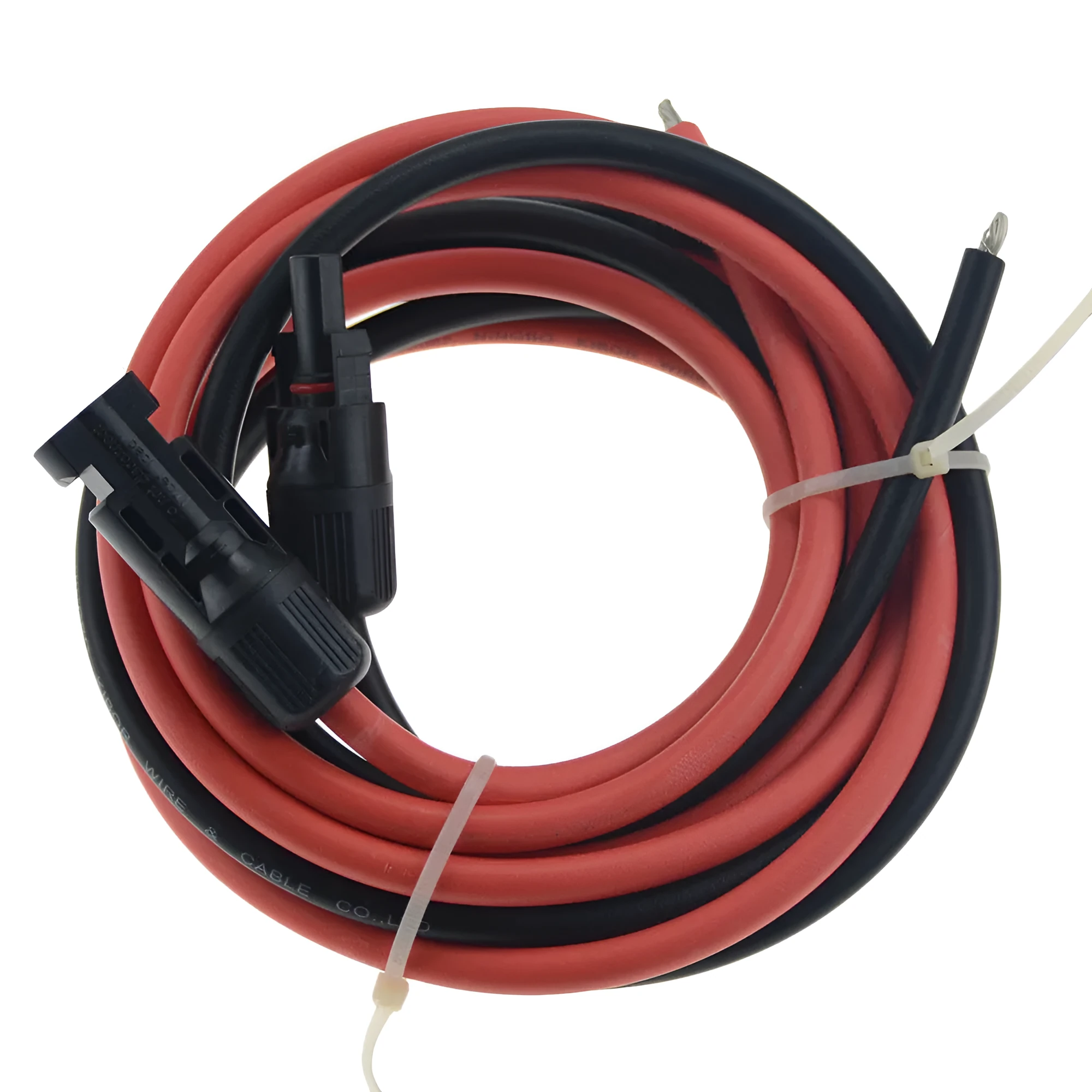 MC4 connector solar extension cable with single-head design in black or red colour options
