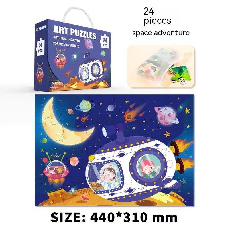 Children's paper puzzle gift box with 100 pieces showing animal world design for ages 4-6