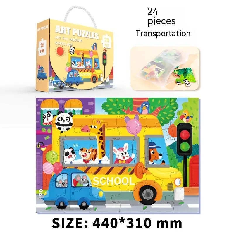 Children's paper puzzle gift box with 100 pieces showing animal world design for ages 4-6