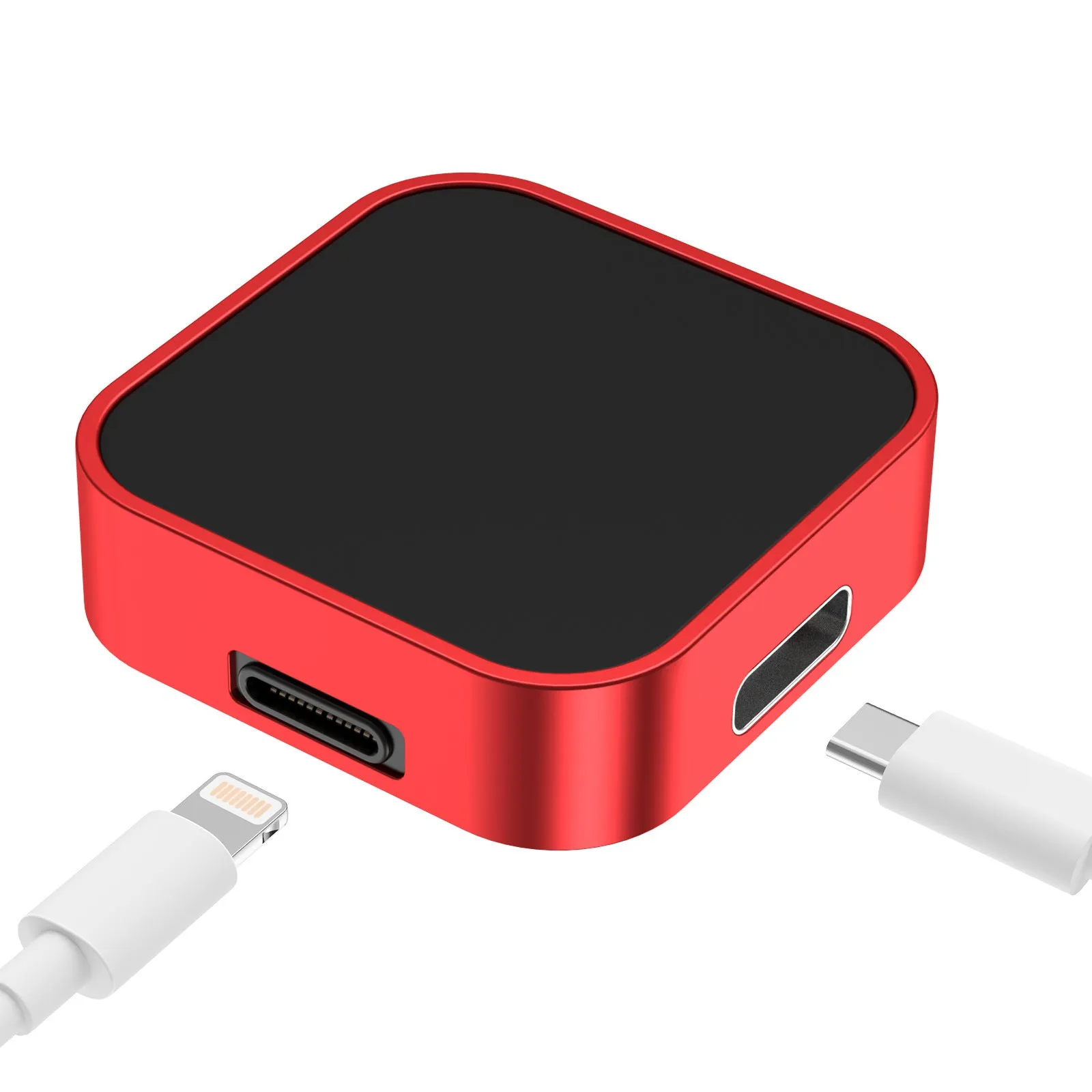 Dual interface magnetic watch wireless charger in silver with polycarbonate and aluminium alloy finish