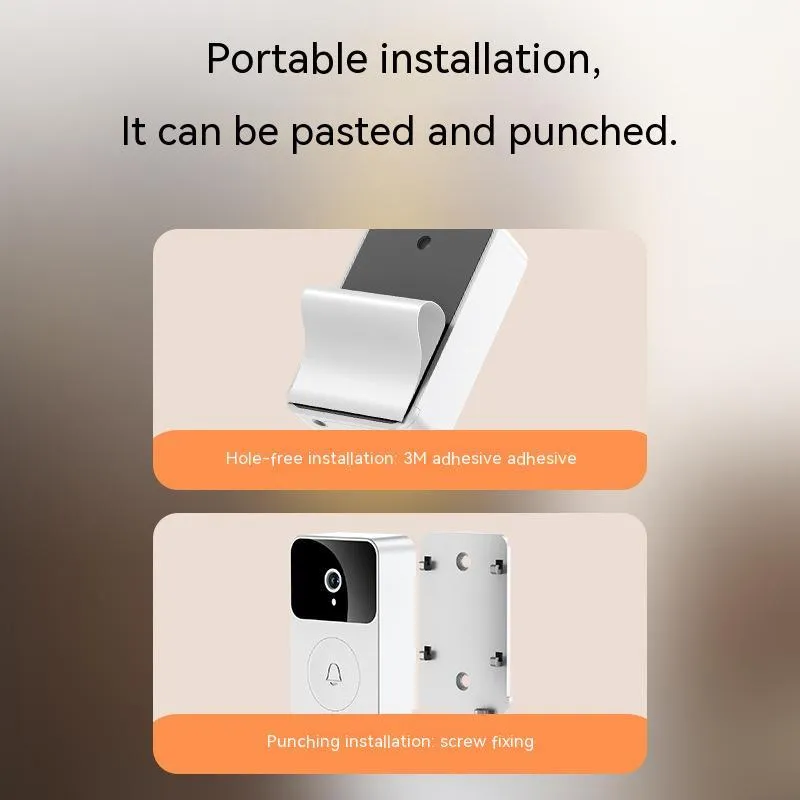 Intelligent Visual Doorbell X9 wireless remote USB-powered plastic doorbell unit with chime for home and office