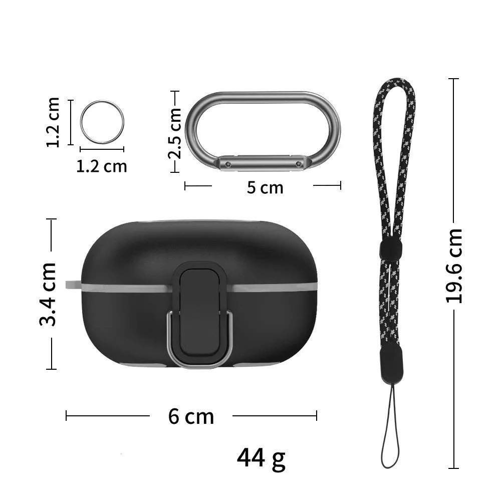Black PC hard shell protective case with buckle for Samsung Buds Live Pro 2 2Pro