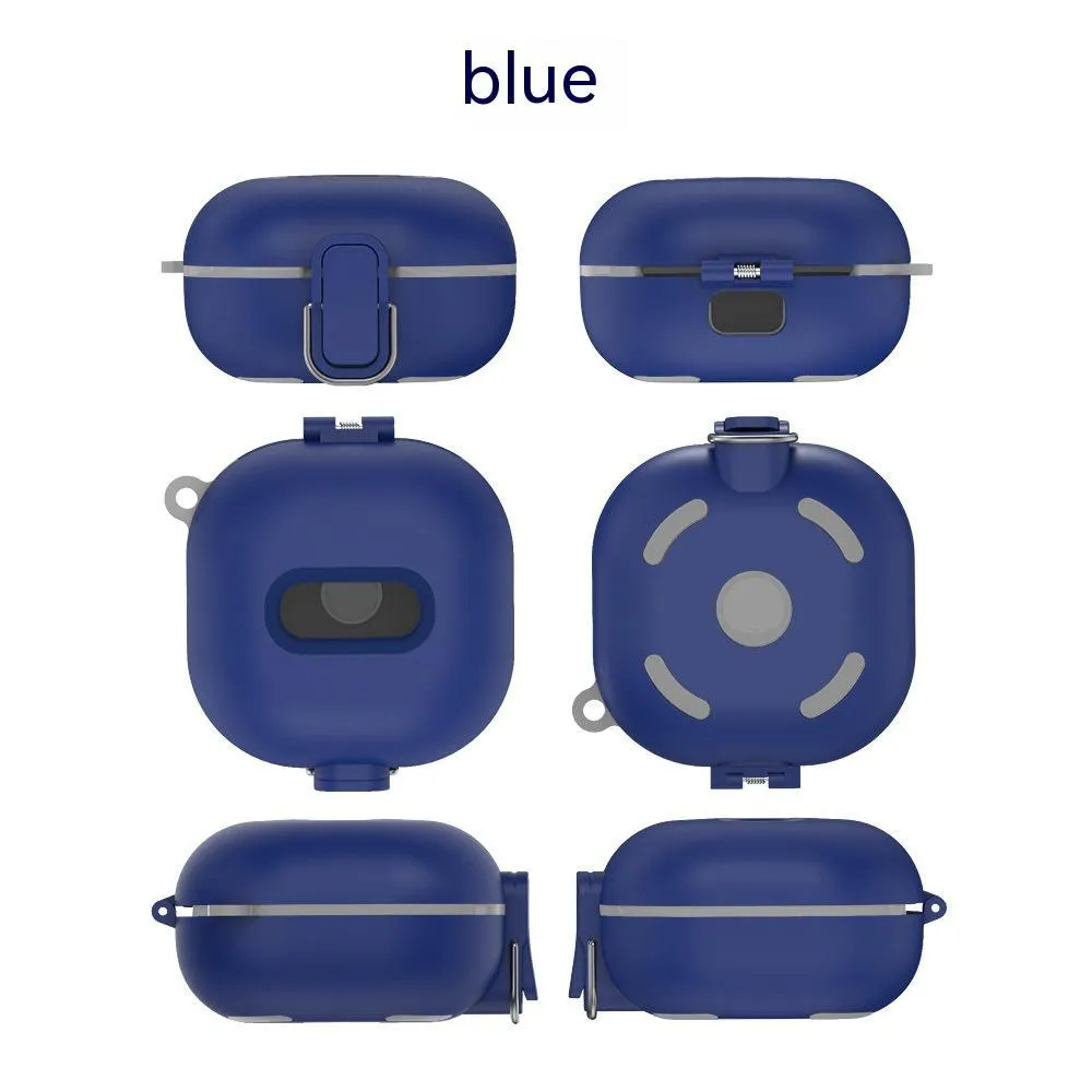 Black PC hard shell protective case with buckle for Samsung Buds Live Pro 2 2Pro