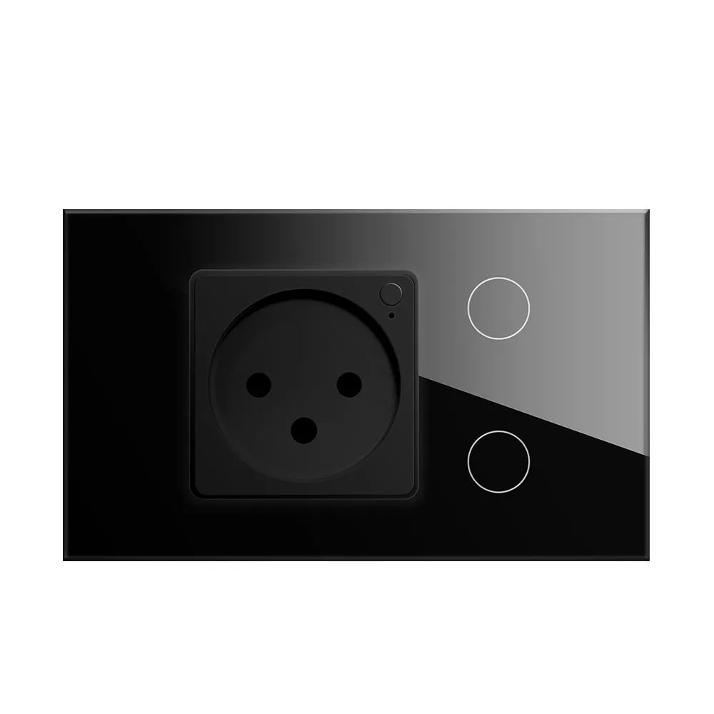 Graffiti colour column touch wall socket with blue red status light and voice control