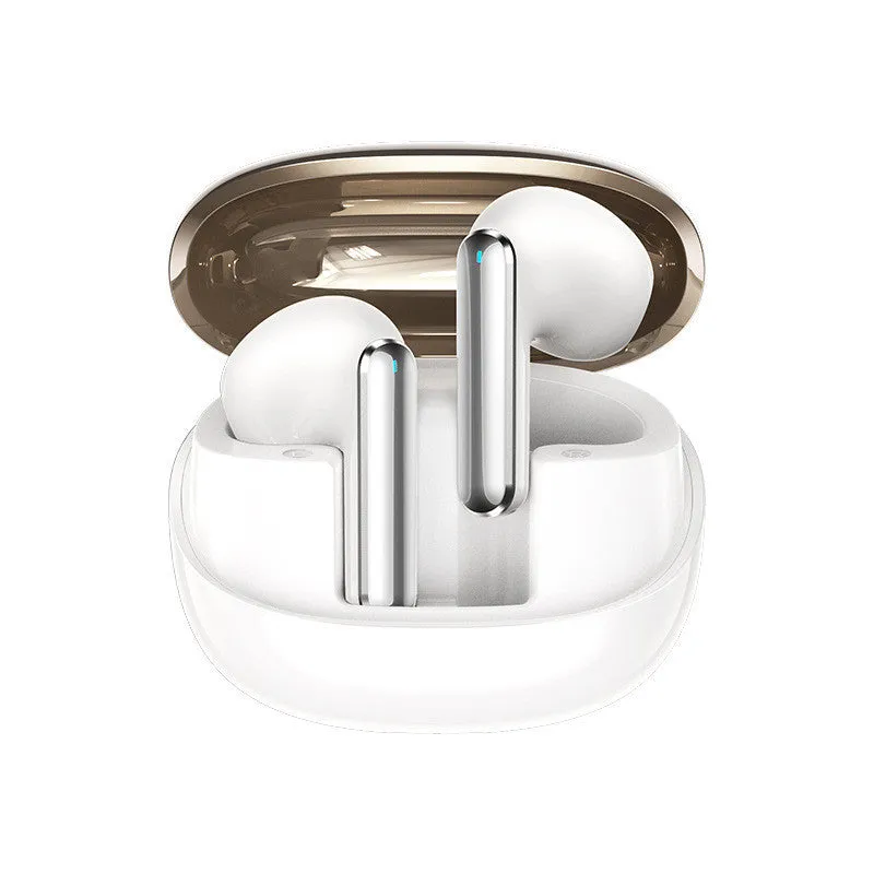 Wireless compact mini Bluetooth headset in pearl white with charging case
