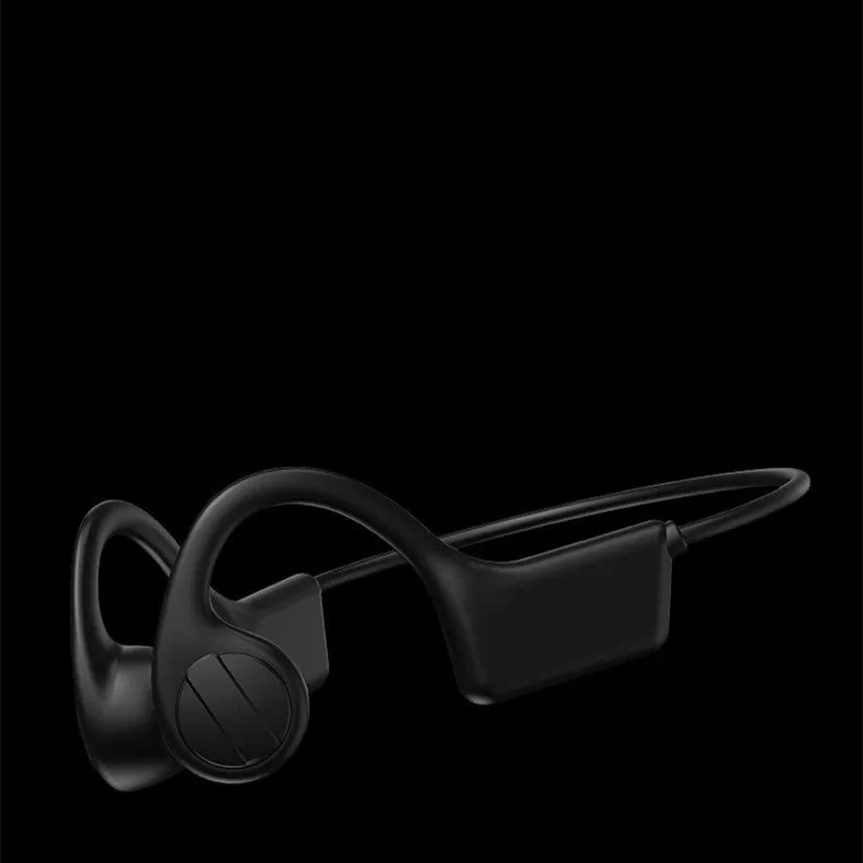 Real bone conduction Bluetooth headset in Black Top Version with ABS material and non-in-ear design