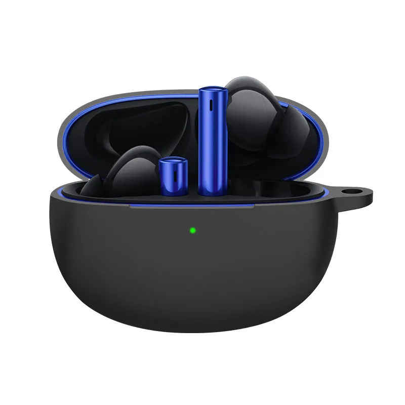 Silicone protective case for Realme Buds Air 3 in black with relief texture