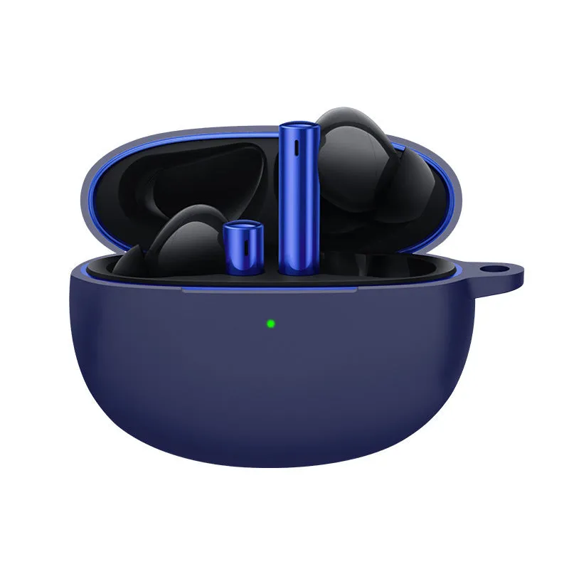 Silicone protective case for Realme Buds Air 3 in black with relief texture