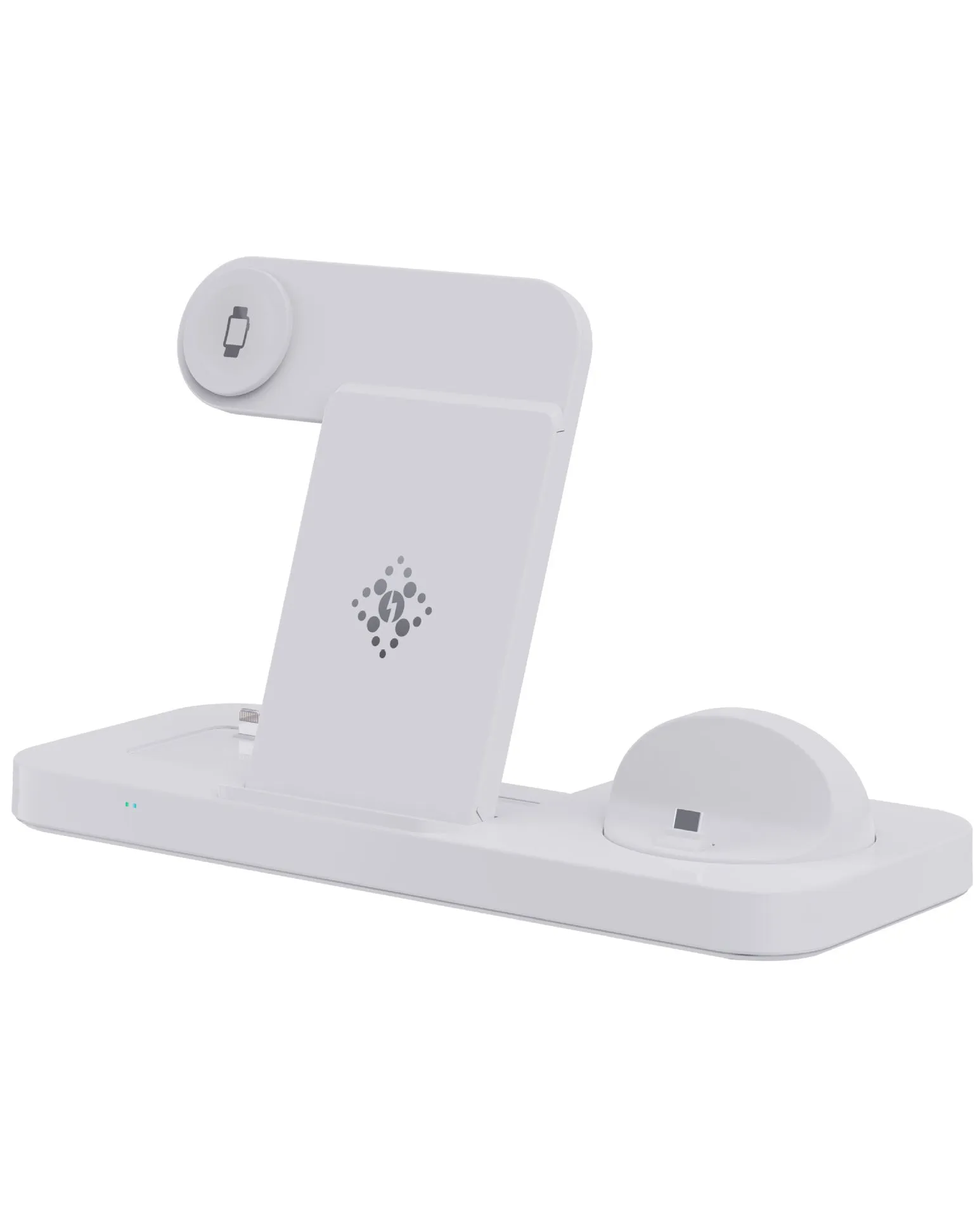 Multifunctional six-in-one foldable wireless charger in black plastic for phone earbuds and watch