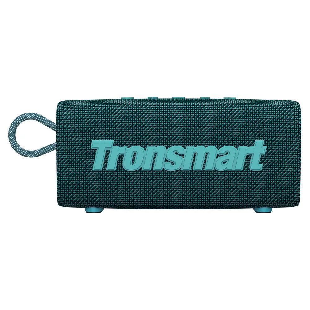 Portable waterproof Bluetooth speaker in blue colour with outdoor background