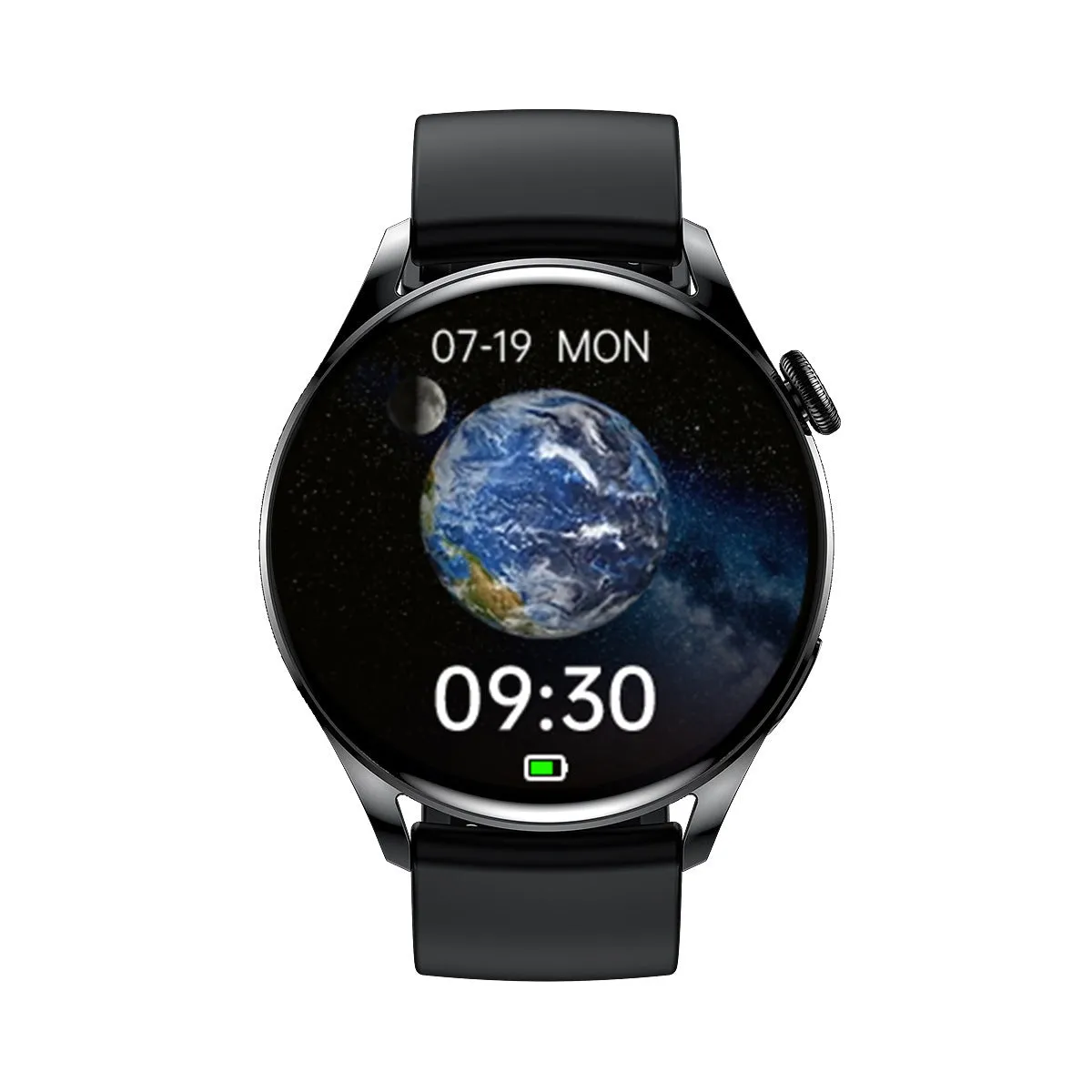 Black smart watch with wireless charger heart rate monitor TFT screen touch button