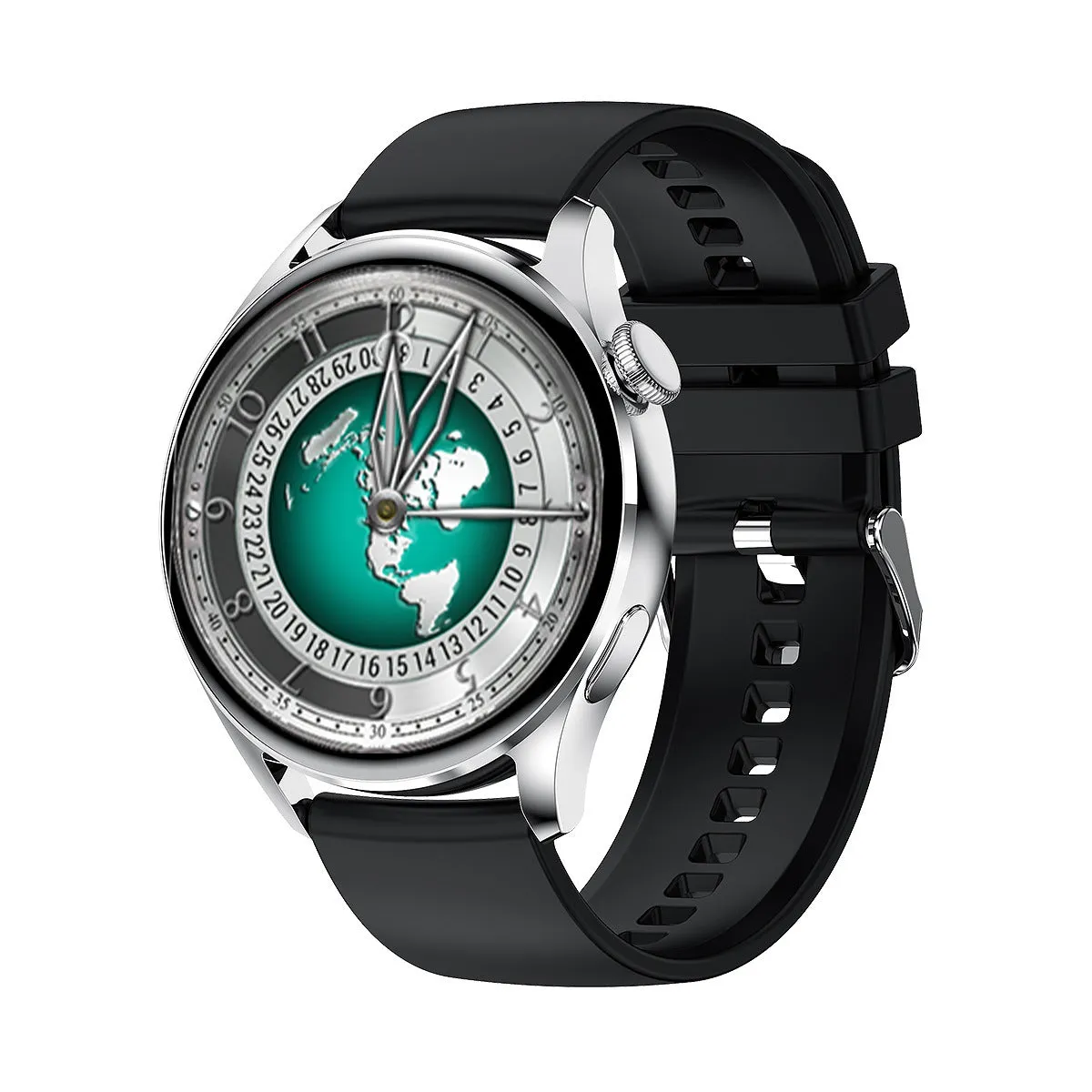 Black smart watch with wireless charger heart rate monitor TFT screen touch button