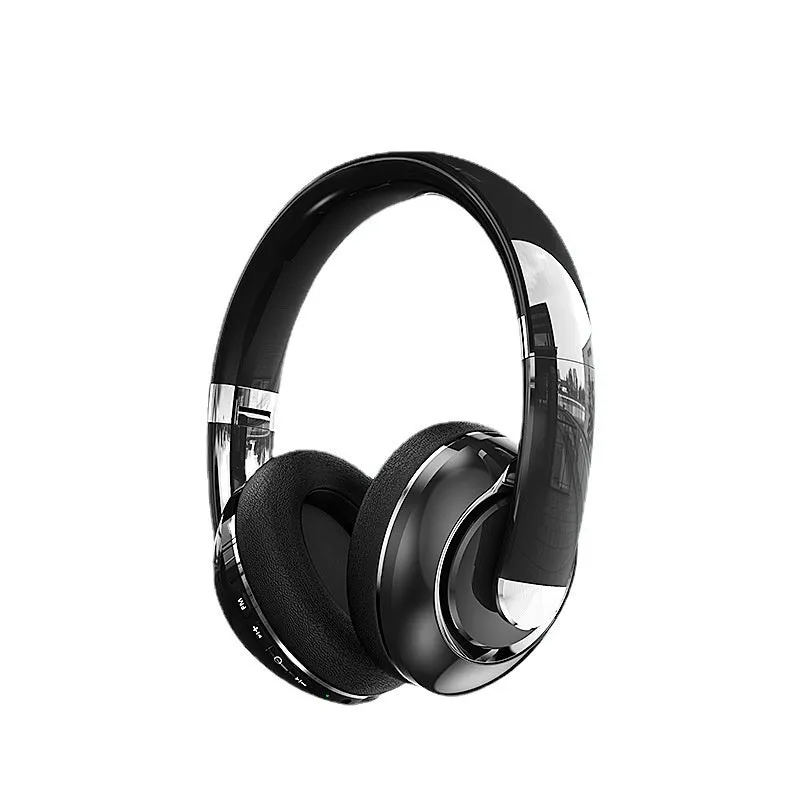Bluetooth 5.2 wireless headphones with microphone, 40mm driver, Type-C charging, in Classic Black