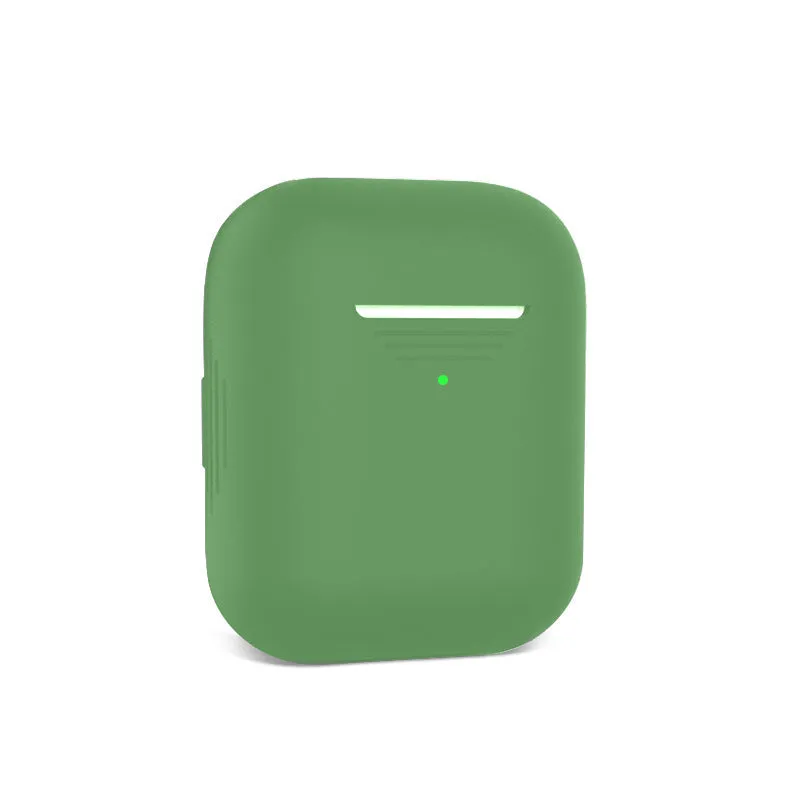 Silicone protective cover for AirPods 1/2 generation case in black, all-inclusive design