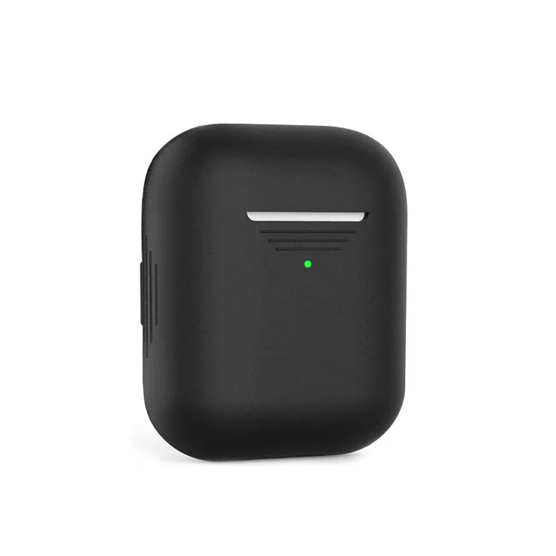 Silicone protective cover for AirPods 1/2 generation case in black, all-inclusive design