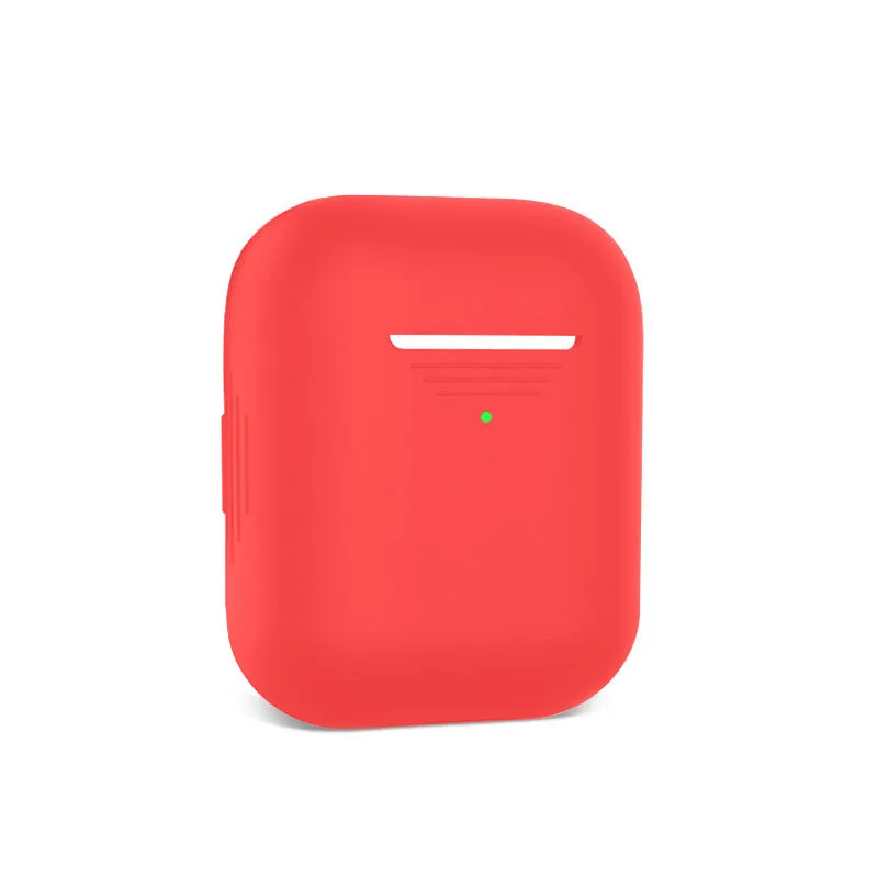 Silicone protective cover for AirPods 1/2 generation case in black, all-inclusive design