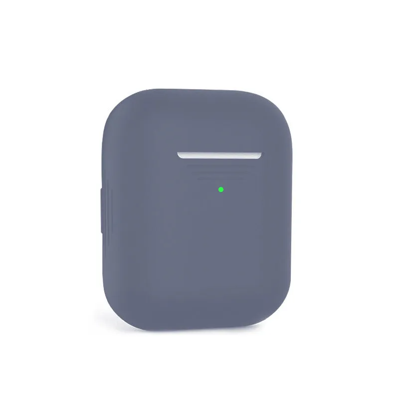 Silicone protective cover for AirPods 1/2 generation case in black, all-inclusive design