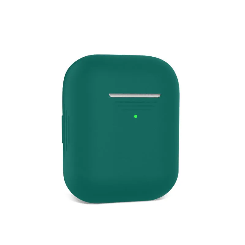 Silicone protective cover for AirPods 1/2 generation case in black, all-inclusive design