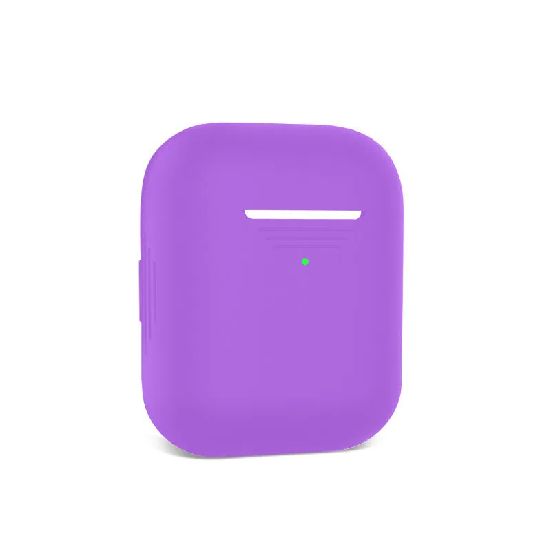 Silicone protective cover for AirPods 1/2 generation case in black, all-inclusive design