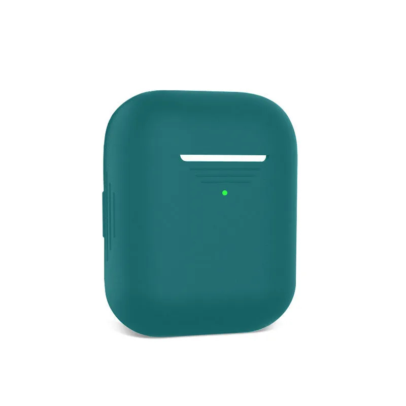 Silicone protective cover for AirPods 1/2 generation case in black, all-inclusive design