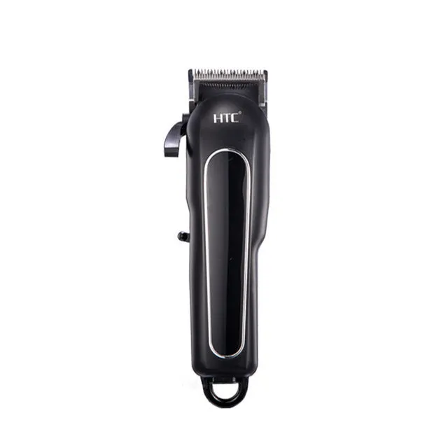 Professional digital electric hair clipper with limiting combs, available in black, red, and white colours.