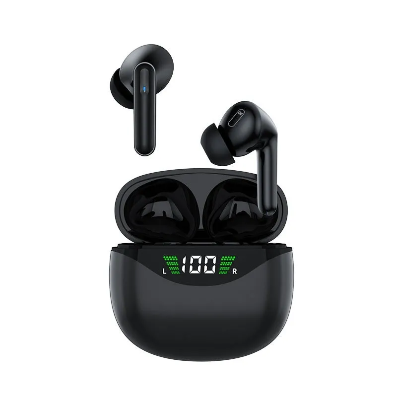 Black wireless Bluetooth earplug headset with PC+ABS body and Jerry chip