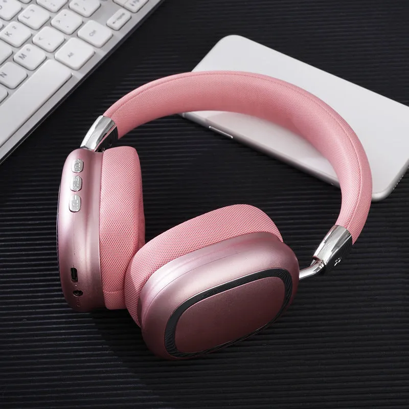 Bluetooth wireless over-ear headset with subwoofer 40mm speaker Type-C charging