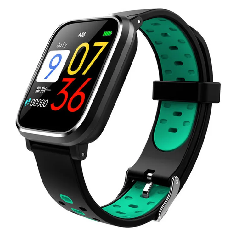 Q58 smart bracelet with 1.3-inch touch screen and silicone strap in gray