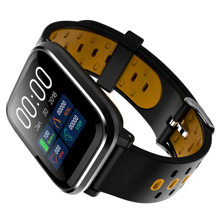 Q58 smart bracelet with 1.3-inch touch screen and silicone strap in gray