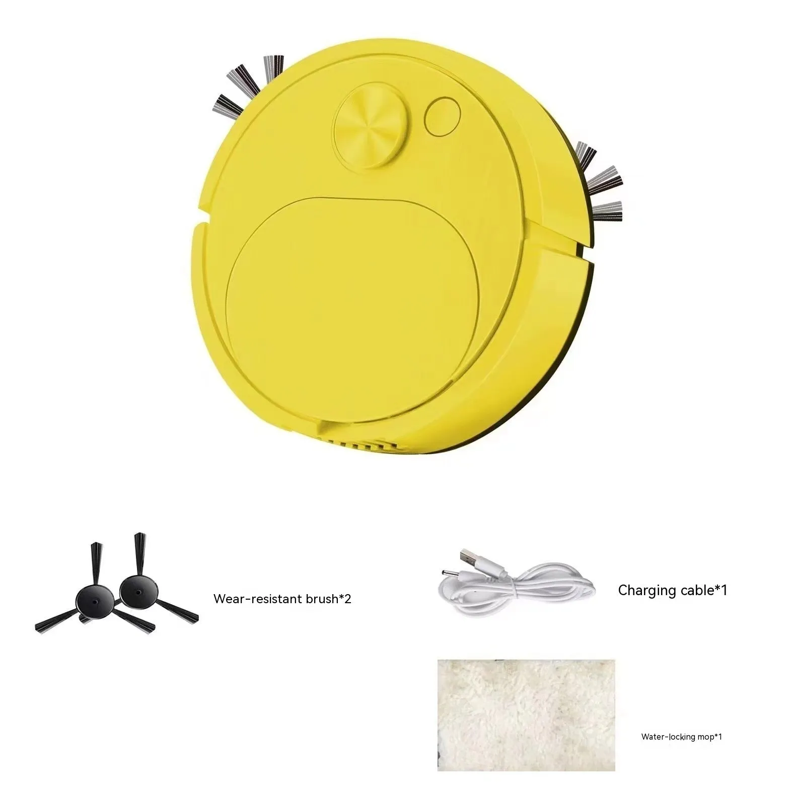 Mini USB rechargeable sweeping robot vacuum with wear resistant brush and lock water mop for hard floors