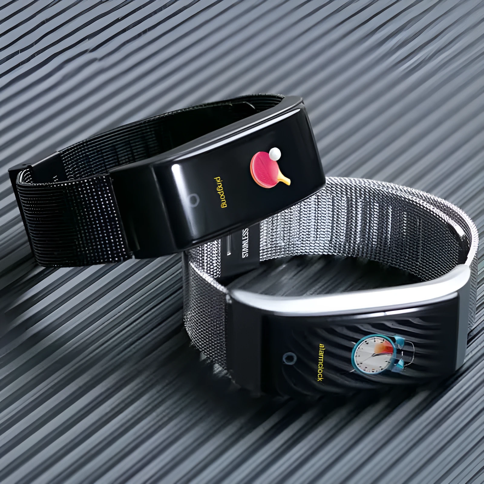Fashion F4 smart bracelet with colour screen and tin alloy body in black, gold, and silver