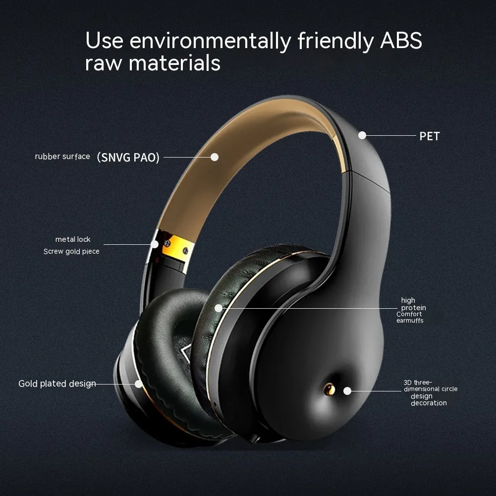 Wireless Bluetooth headset sports running headworn in gold with battery display and NFC