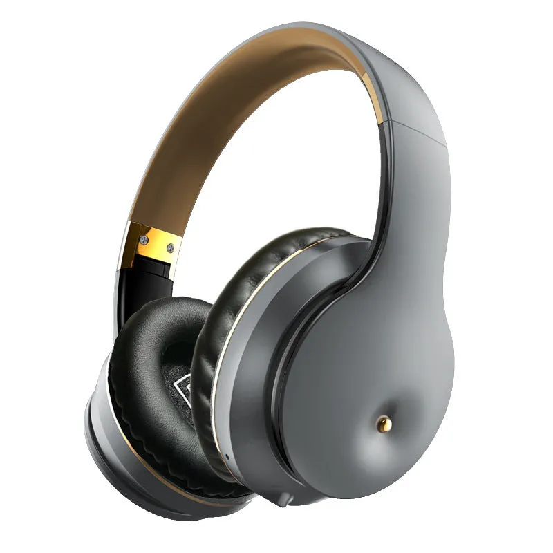 Wireless Bluetooth headset sports running headworn in gold with battery display and NFC