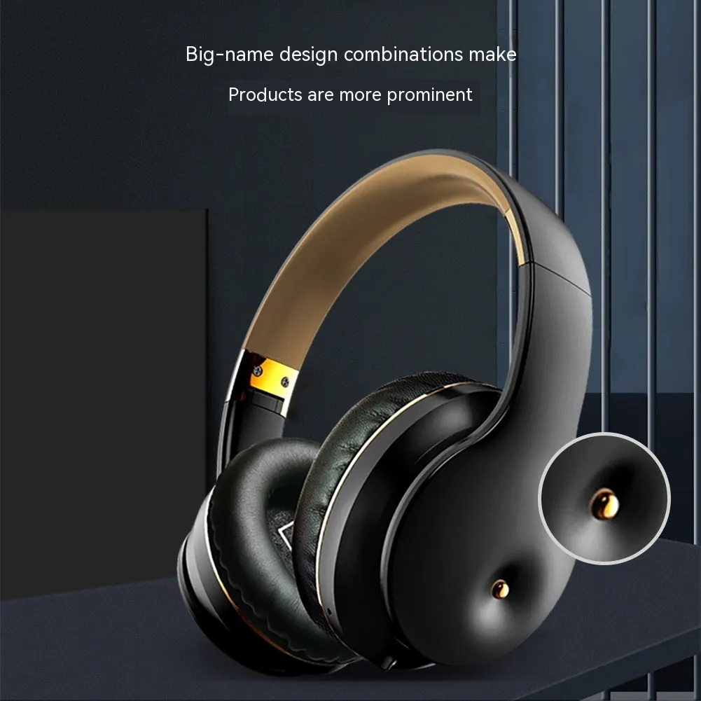 Wireless Bluetooth headset sports running headworn in gold with battery display and NFC
