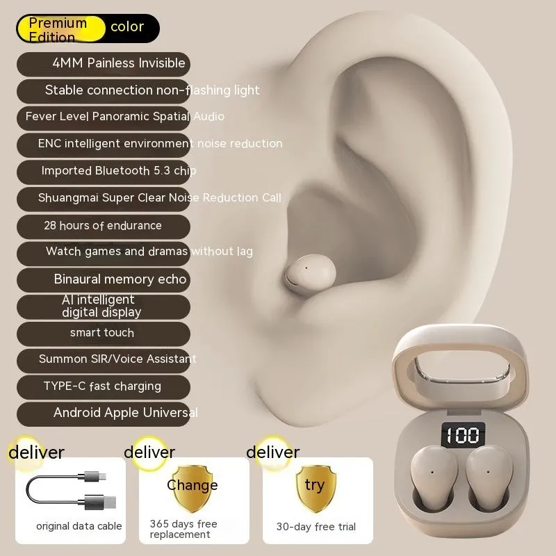 SK19 Bluetooth headset in Black colour with in-ear design and Type-C charging port