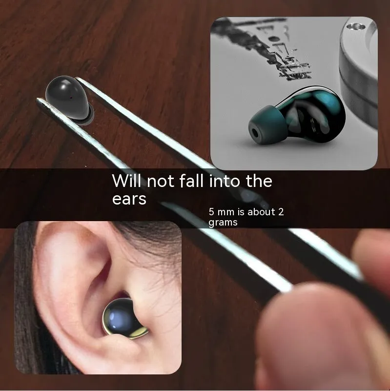 Sports TWS in-ear Bluetooth headset in black with digital display showing battery level