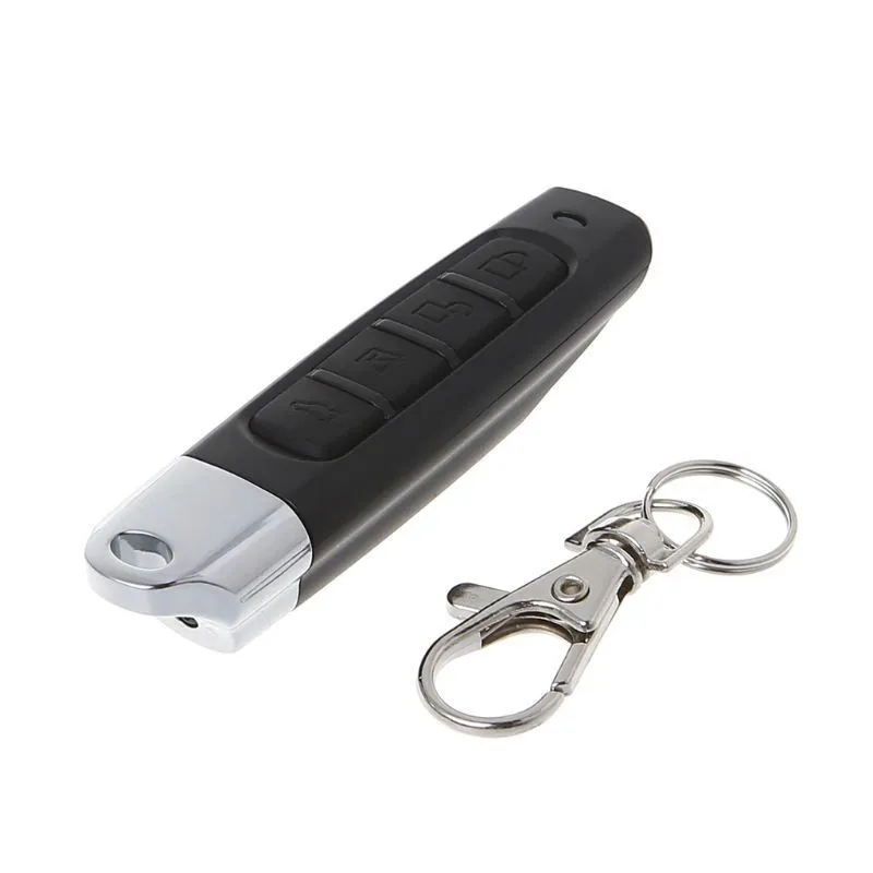 Rolling door remote control transmitter in black plastic casing with 433MHZ frequency and copy function