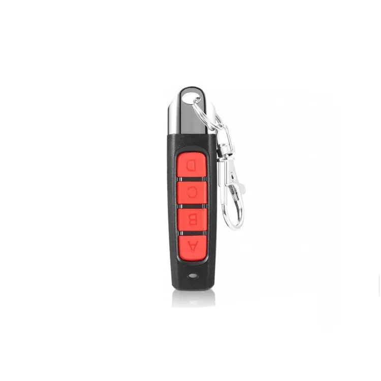 Rolling door remote control transmitter in black plastic casing with 433MHZ frequency and copy function