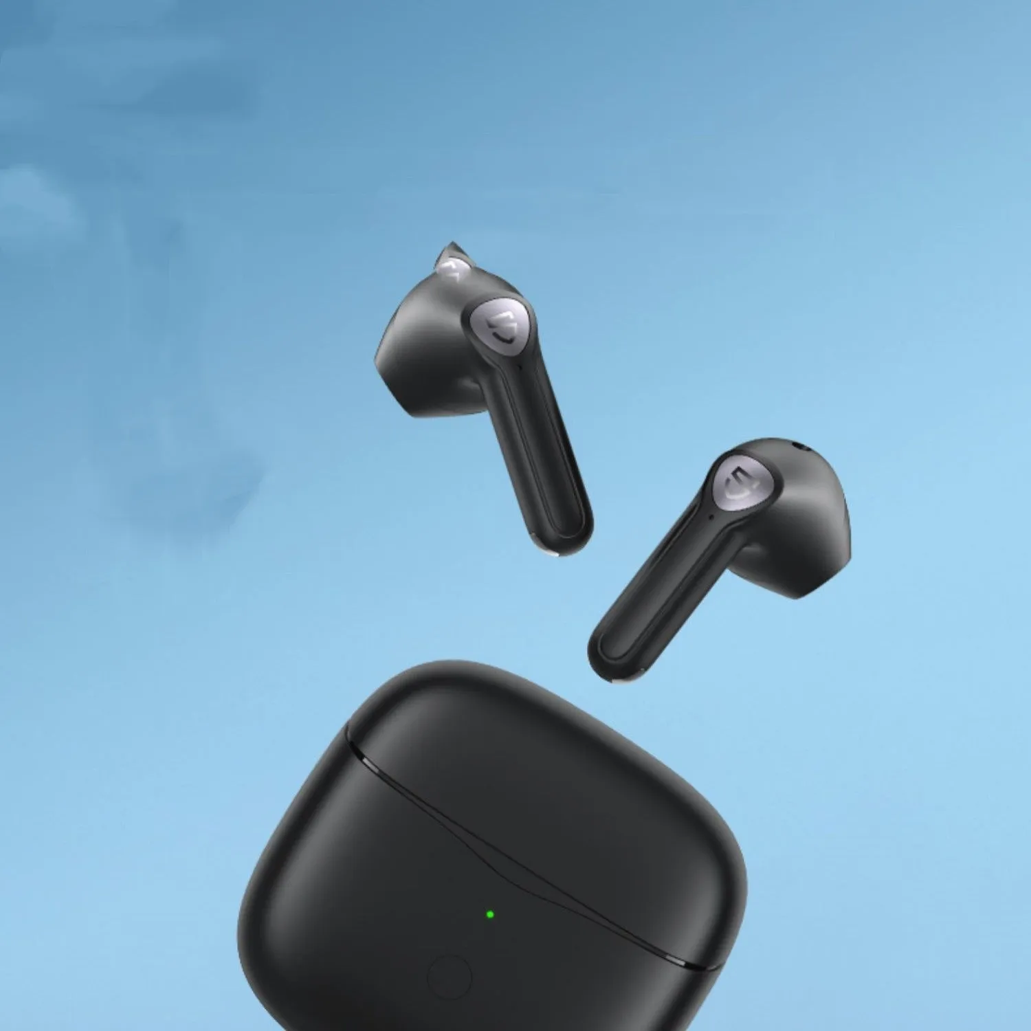 True wireless Bluetooth earphones Legend Black with charging box and in-ear detection