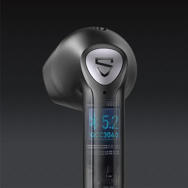 True wireless Bluetooth earphones Legend Black with charging box and in-ear detection